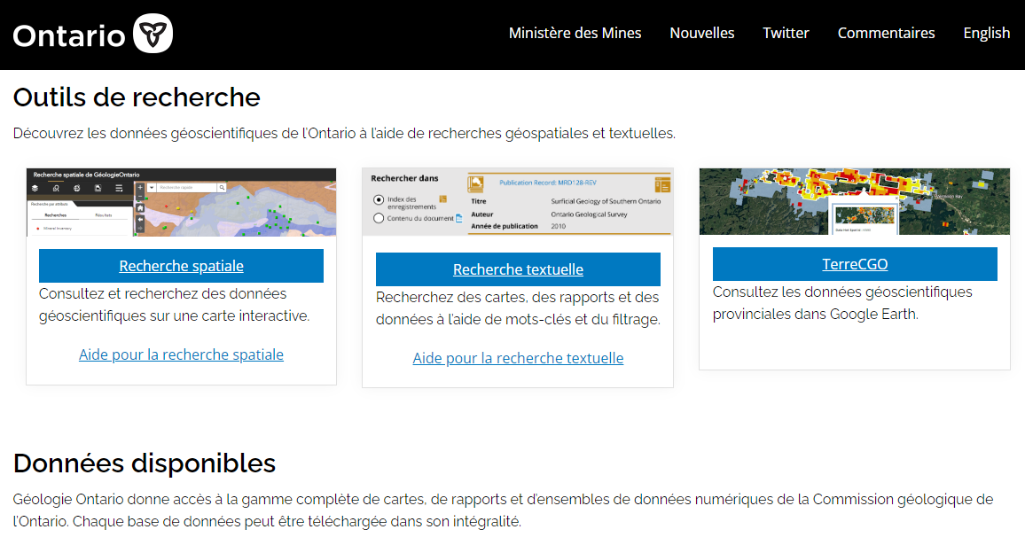 platforme de GeologyOntario