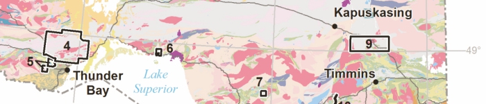 Earth Resources & Geoscience Mapping Section Project areas