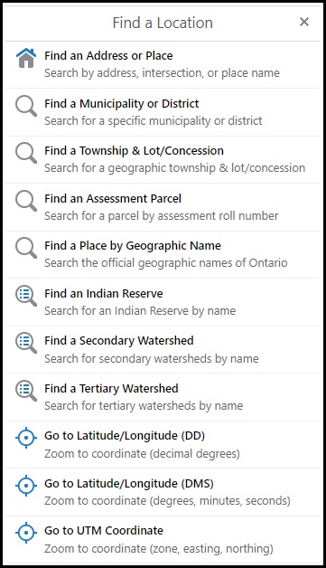 Perform a Search menu