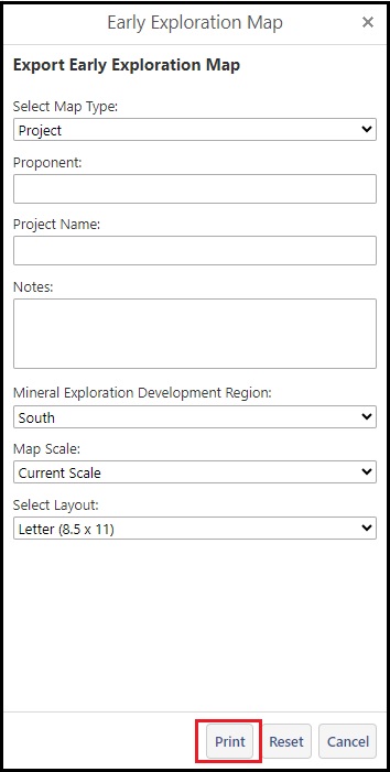 Print Early Exploration Map