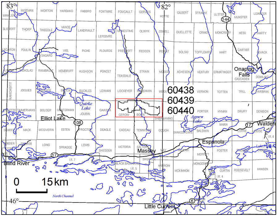 Location map for Bull Lake Airborne Geophysical Survey