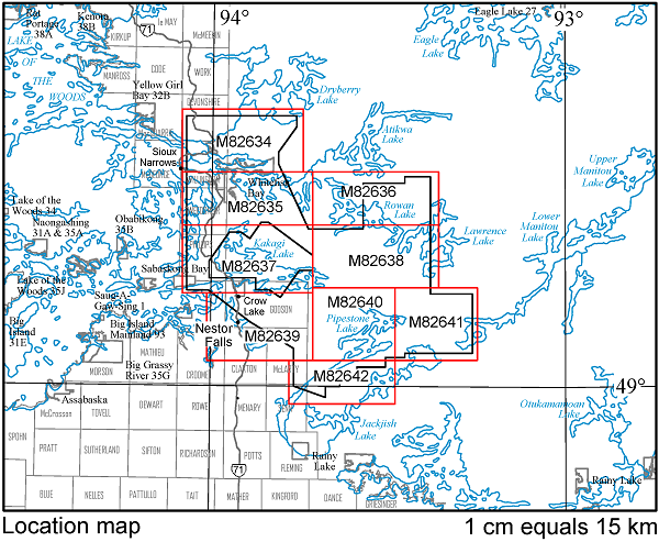 Levé géophysique aéroporté Région de Nestor Falls, Feuilles de carte à l’échelle de 1:20 000