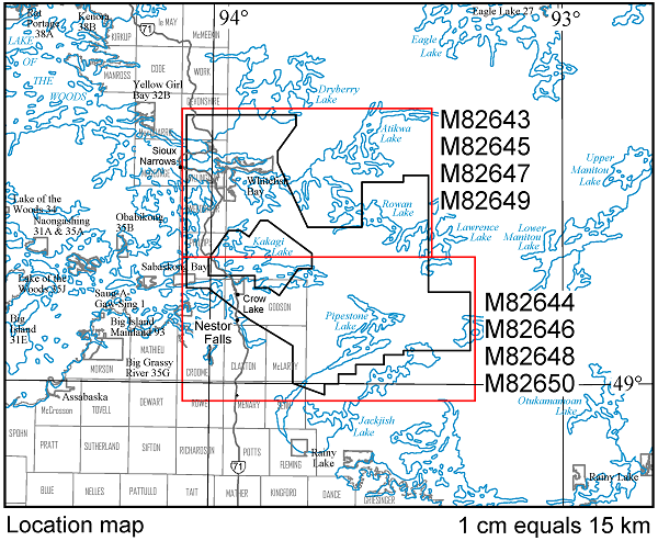 Levé géophysique aéroporté Région de Nestor Falls, Feuilles de carte à l’échelle de 1:50 000