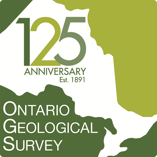 Logo commémorative pour la 125e anniversaire de la Commission geologique de l'Ontario