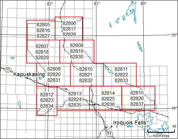 Location map for the Smooth Rock Falls Area Geophysical Survey