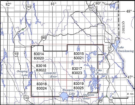 Location map of Sturgeon river geophysical survey