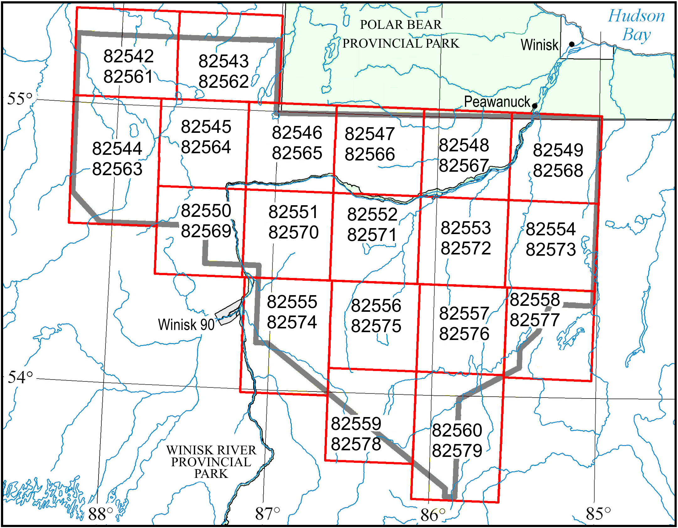 Airborne Geophysical Survey, Winisk River Area, 1:50 000 Scale Map Sheets